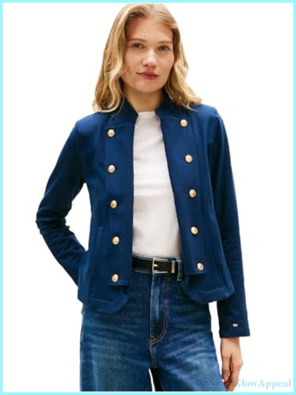 Double Breasted Knit Jacket Button Down Long Sleeve Collared